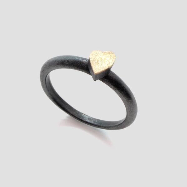 Anillo plata y oro • corazón