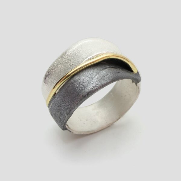 Anillo plata y oro