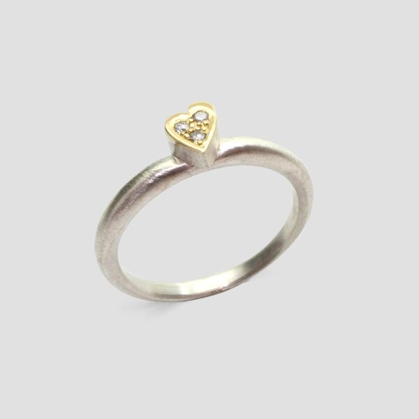 Anillo diamantes • corazón