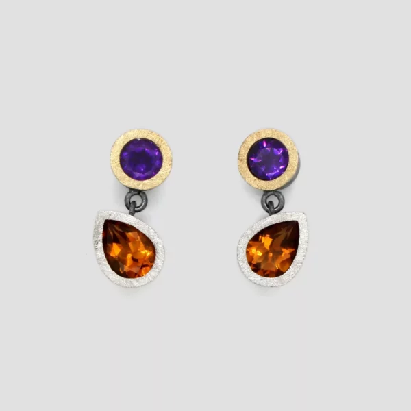 Arracades ametistes i citrins