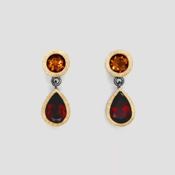 Arracades citrins i granats