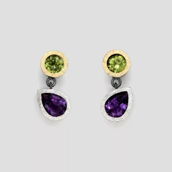 Arracades peridots i ametistes